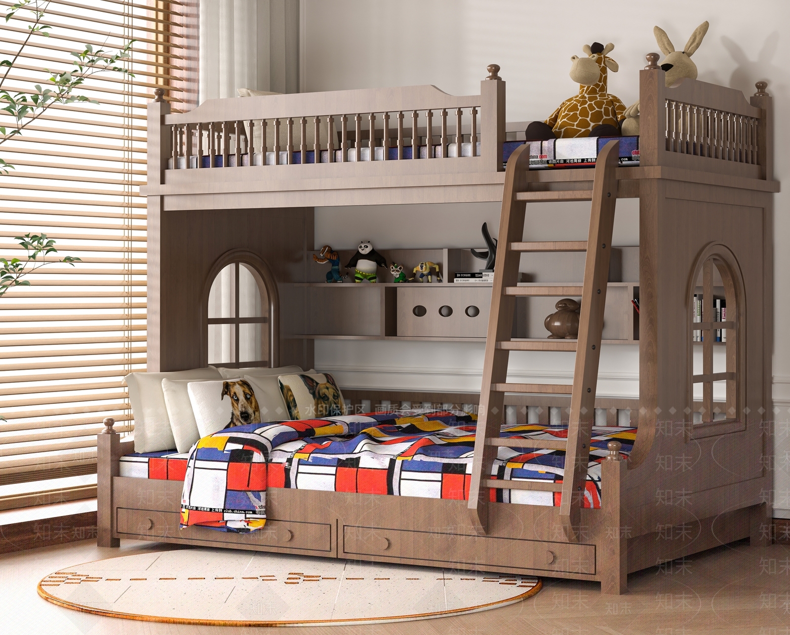 现代上下床3D模型下载【ID:1190675470】