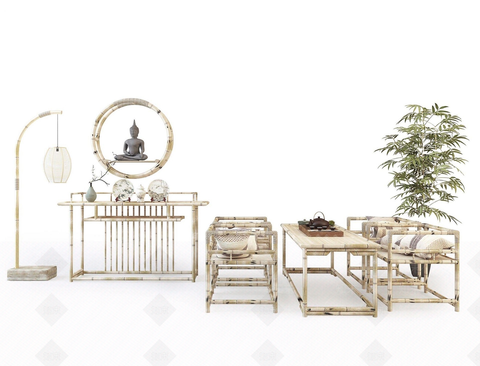 现代简约茶桌3D模型下载【ID:1190677334】