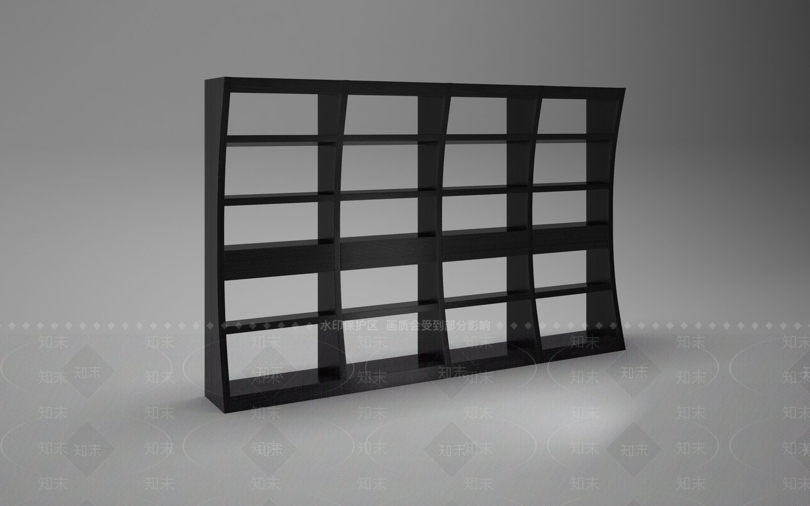 现代简约书柜3D模型下载【ID:1190677603】