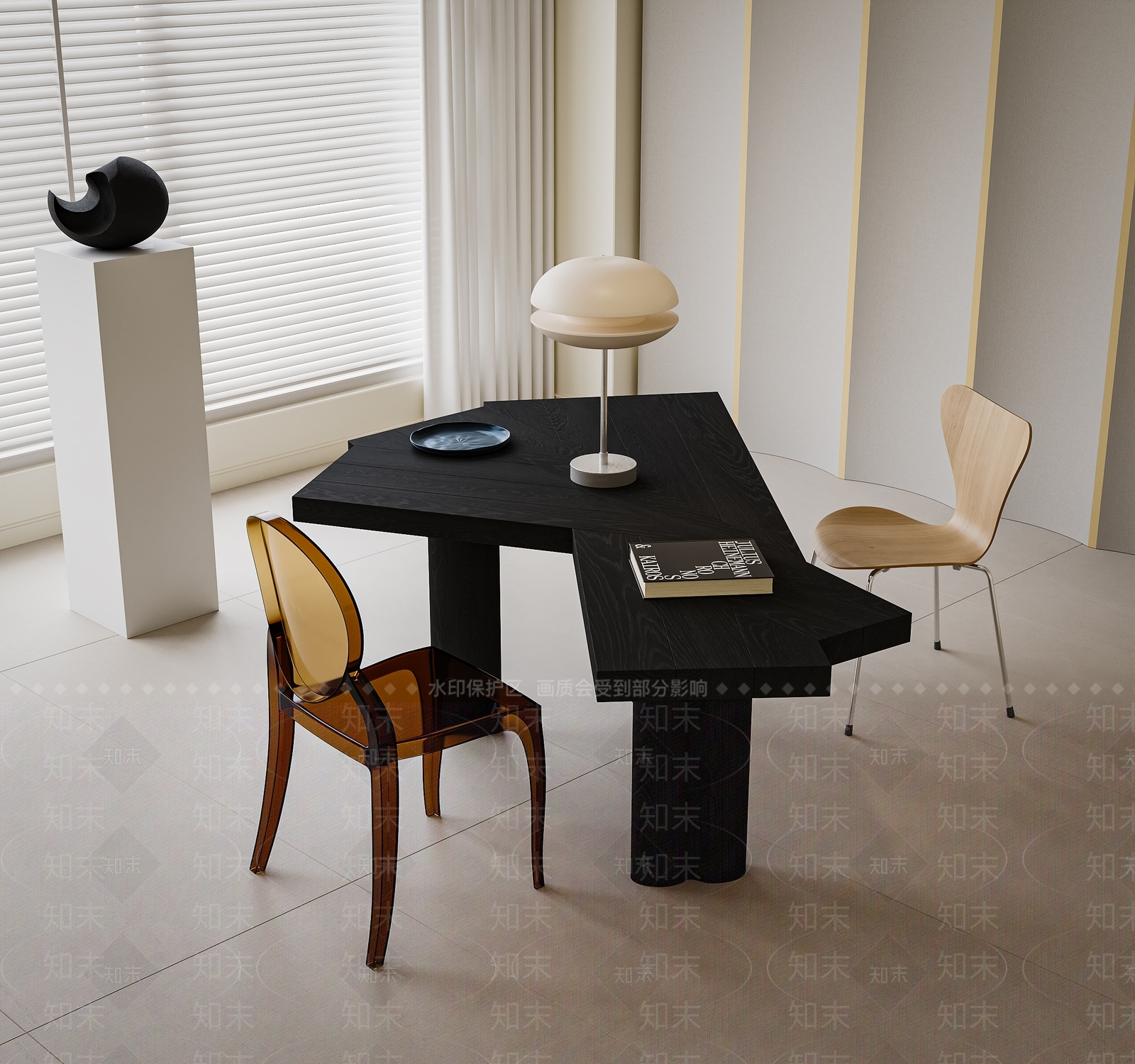 现代意式办公桌3D模型下载【ID:1190677709】