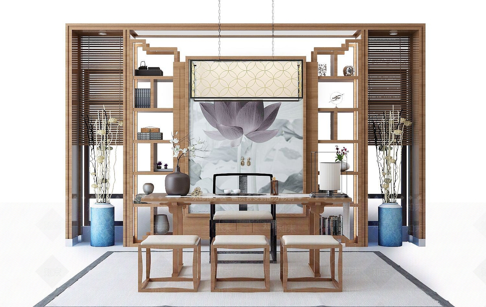 中式茶桌3D模型下载【ID:1190679183】