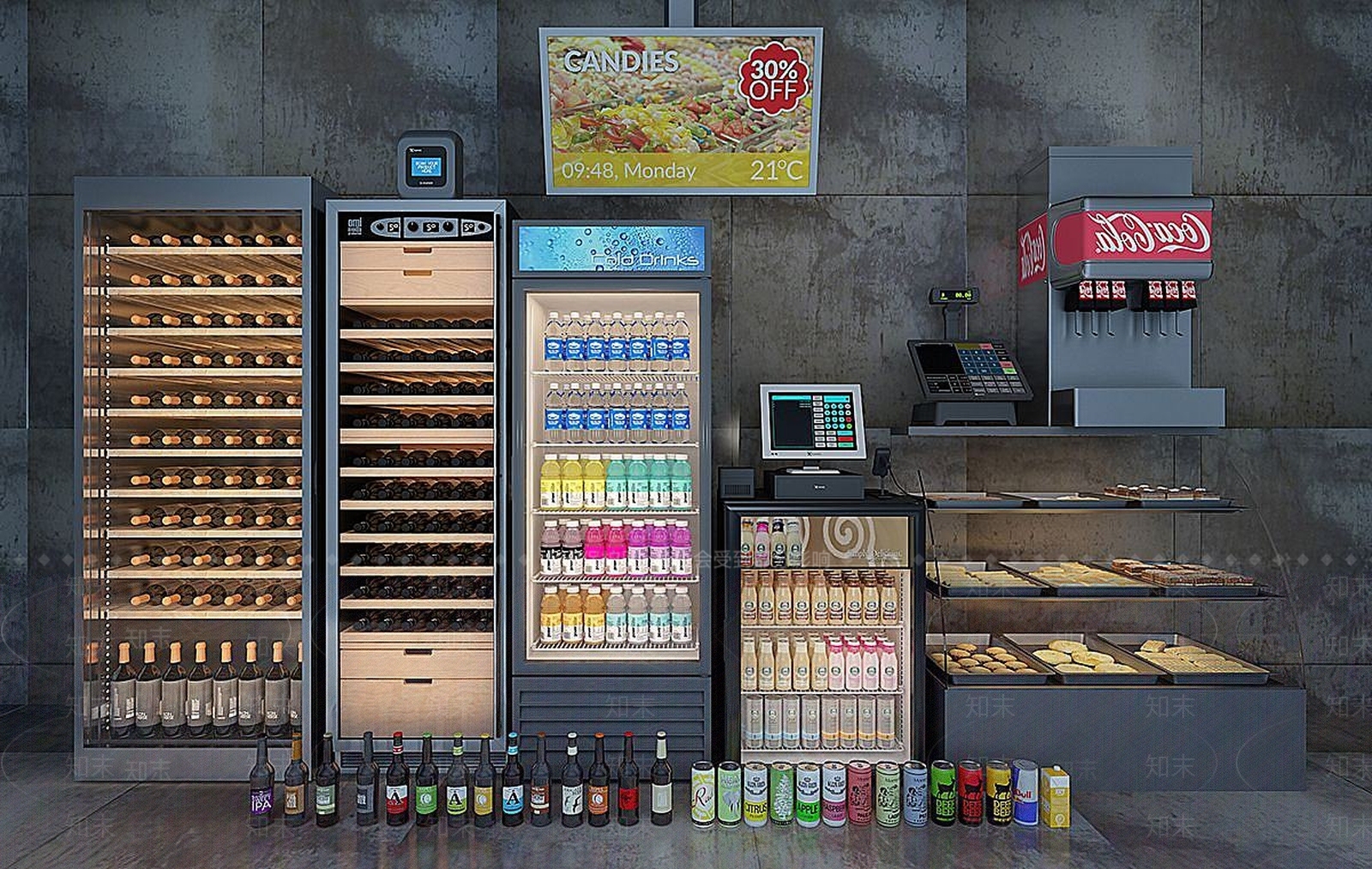 现代冰柜酒柜3D模型下载【ID:1190680088】