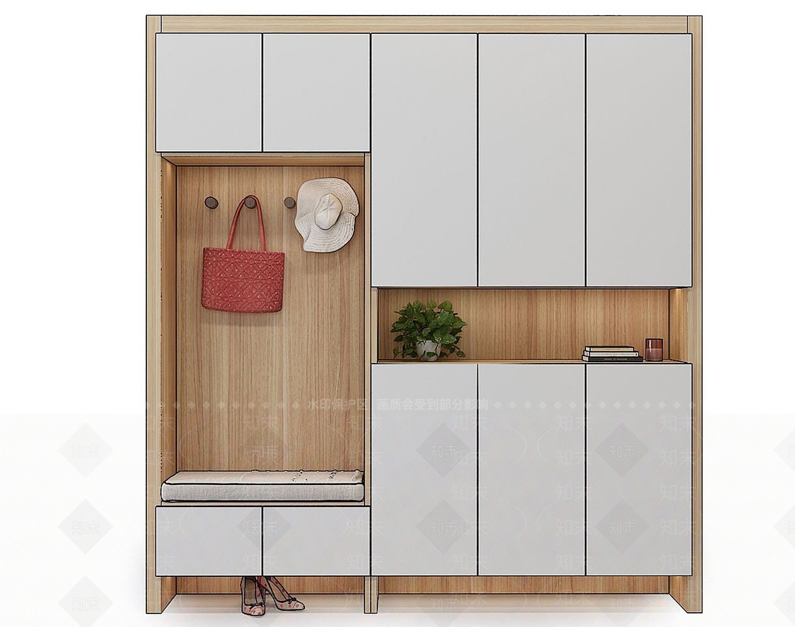 北欧衣柜3D模型下载【ID:1190681120】
