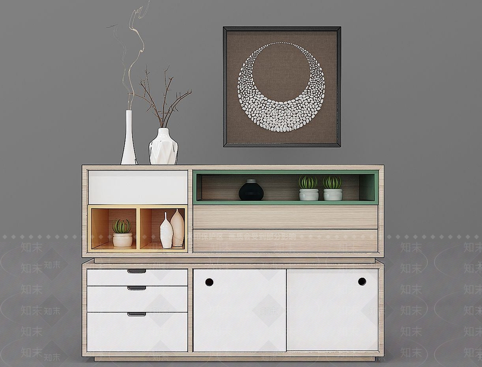 北欧鞋柜3D模型下载【ID:1190681233】