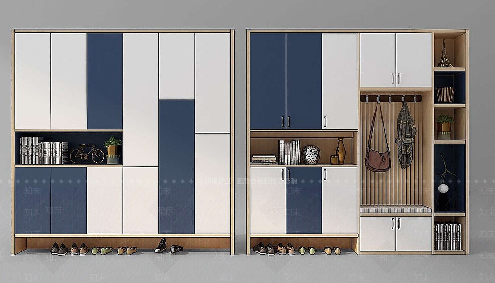 北欧鞋柜3D模型下载【ID:1190681370】