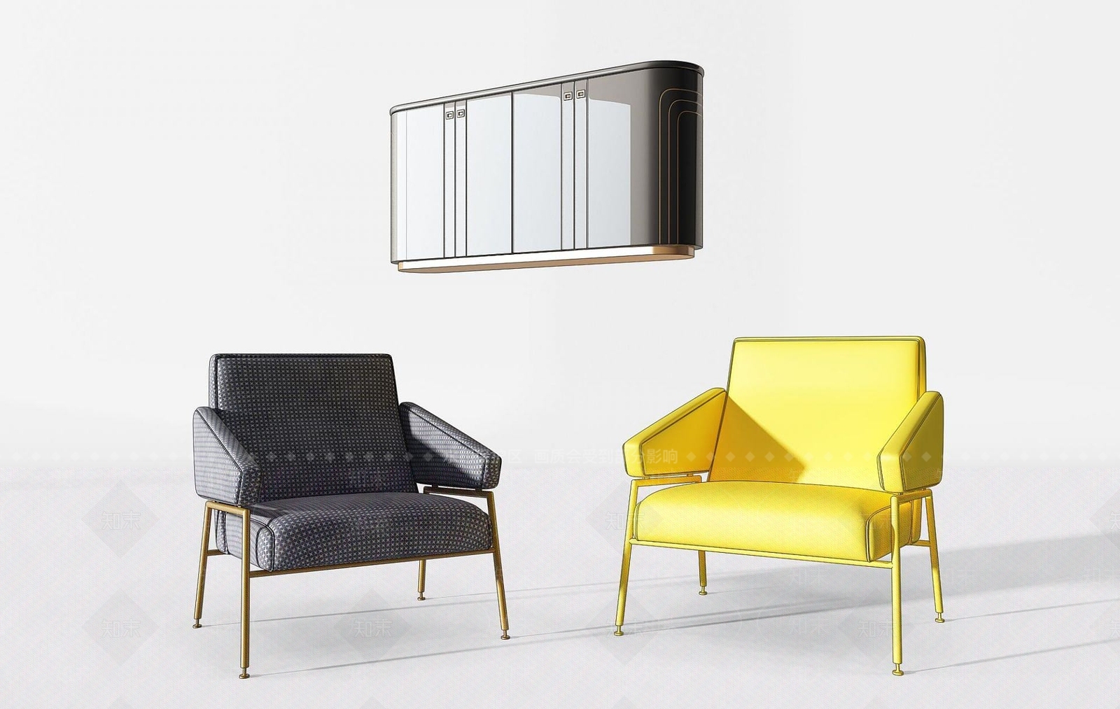 后现代单人沙发3D模型下载【ID:1190681420】