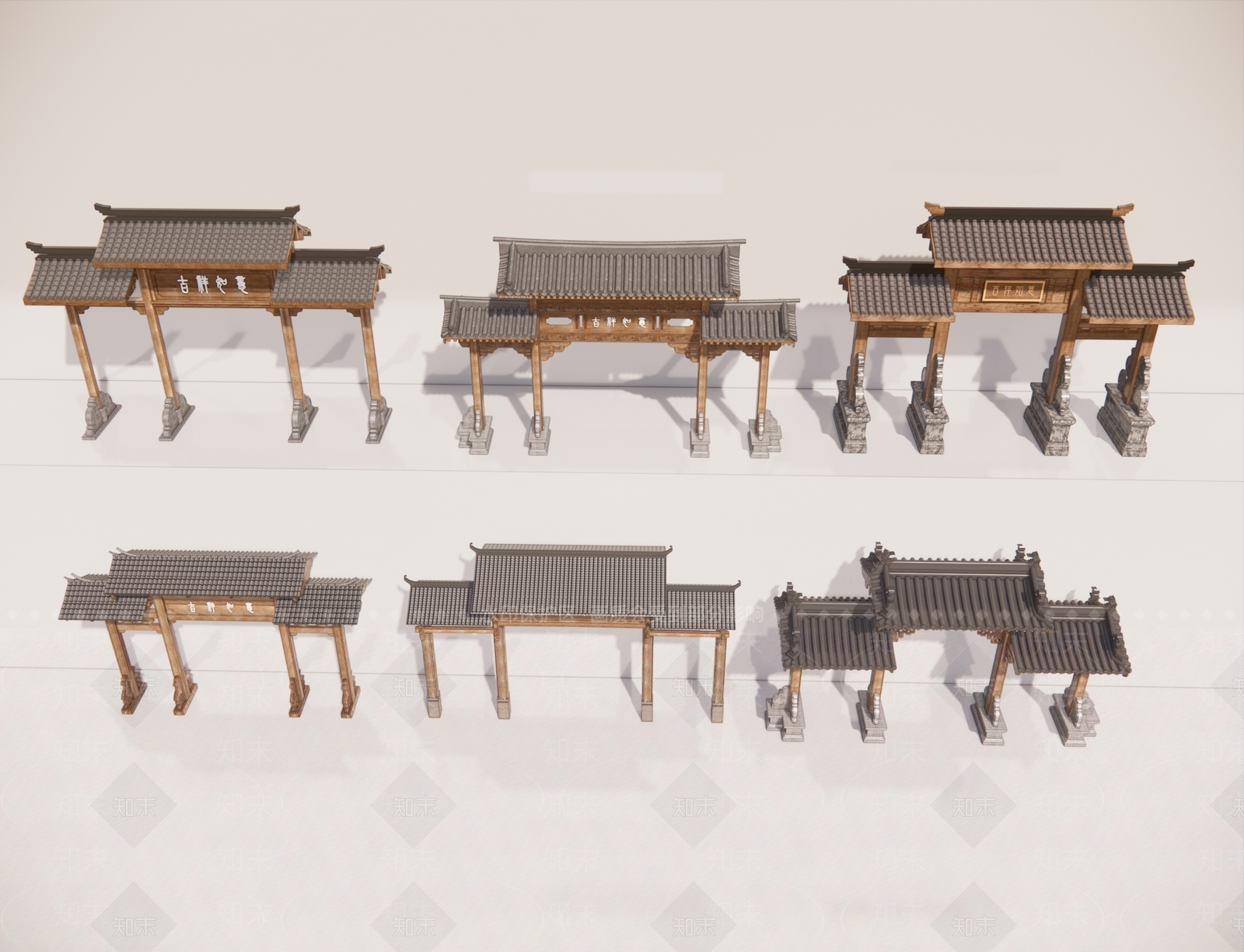 新中式中式牌坊牌楼SU模型下载【ID:1190681683】