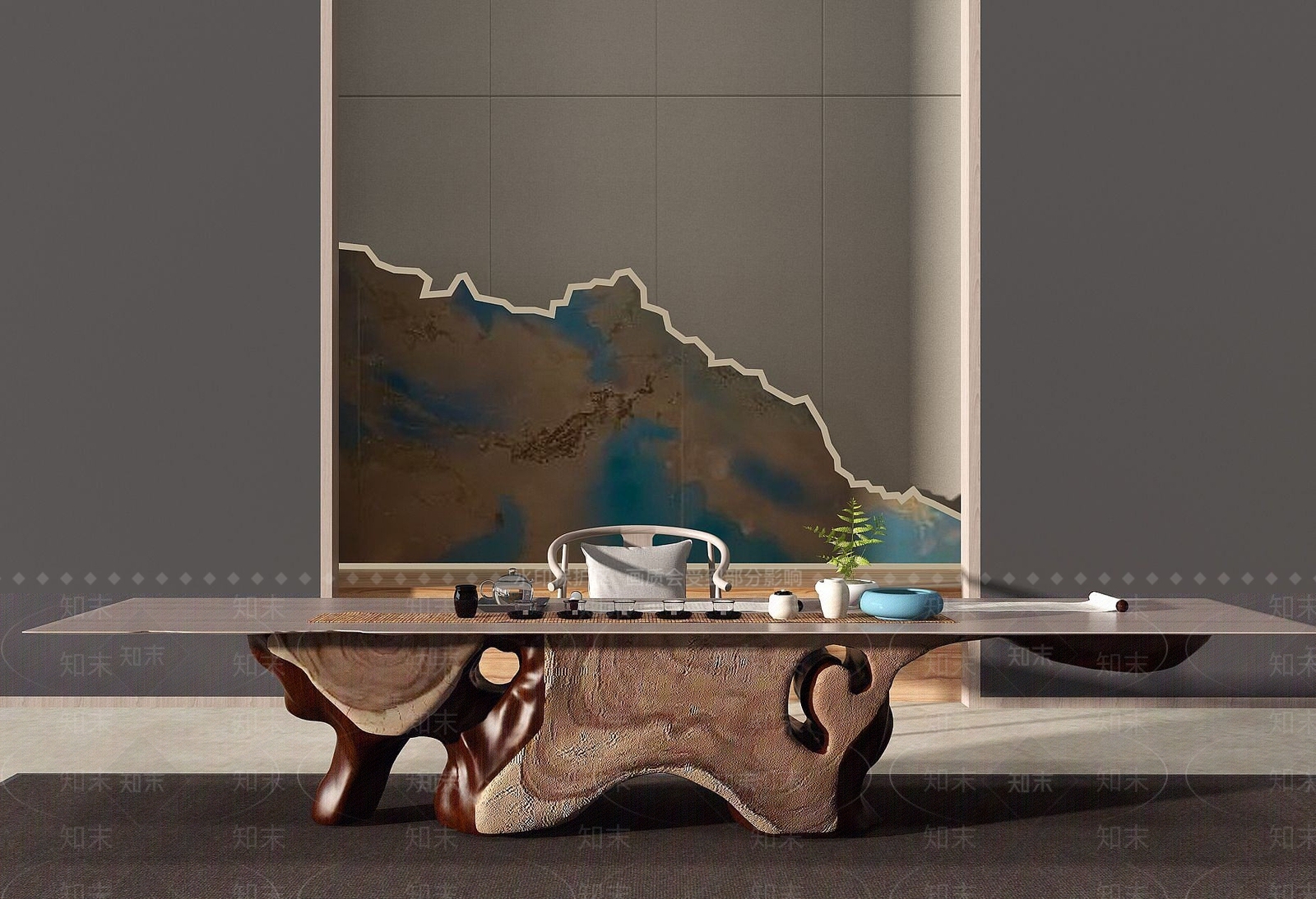 新中式木雕根雕3D模型下载【ID:1190682718】