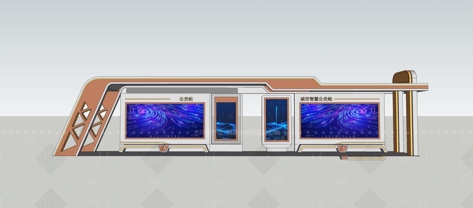 现代极简亭子SU模型下载【ID:1190683327】