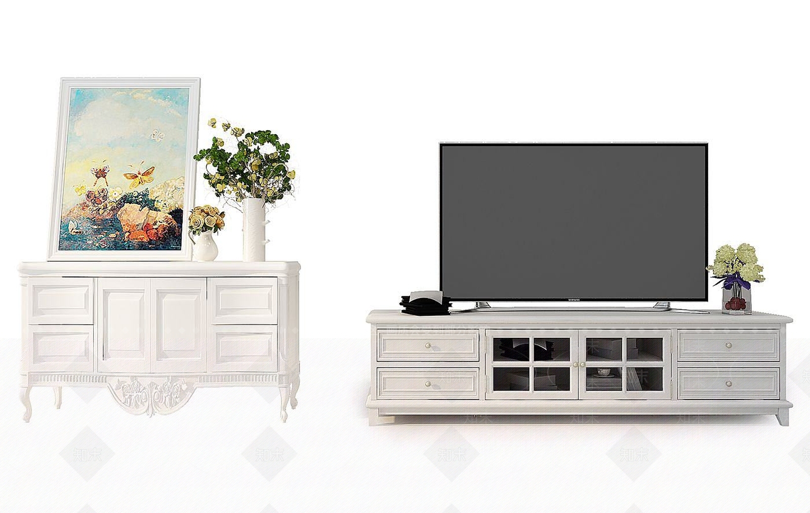 欧式古典欧式电视柜3D模型下载【ID:1190686131】