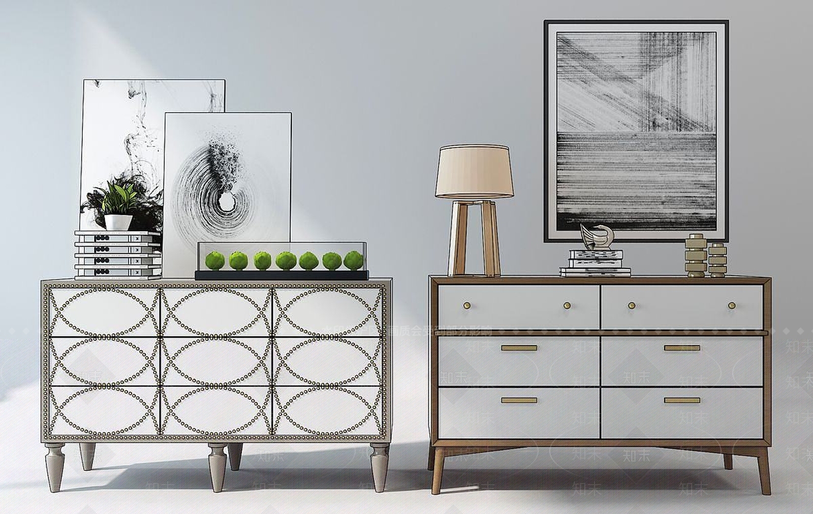 欧式古典欧式边柜电视柜3D模型下载【ID:1190686804】