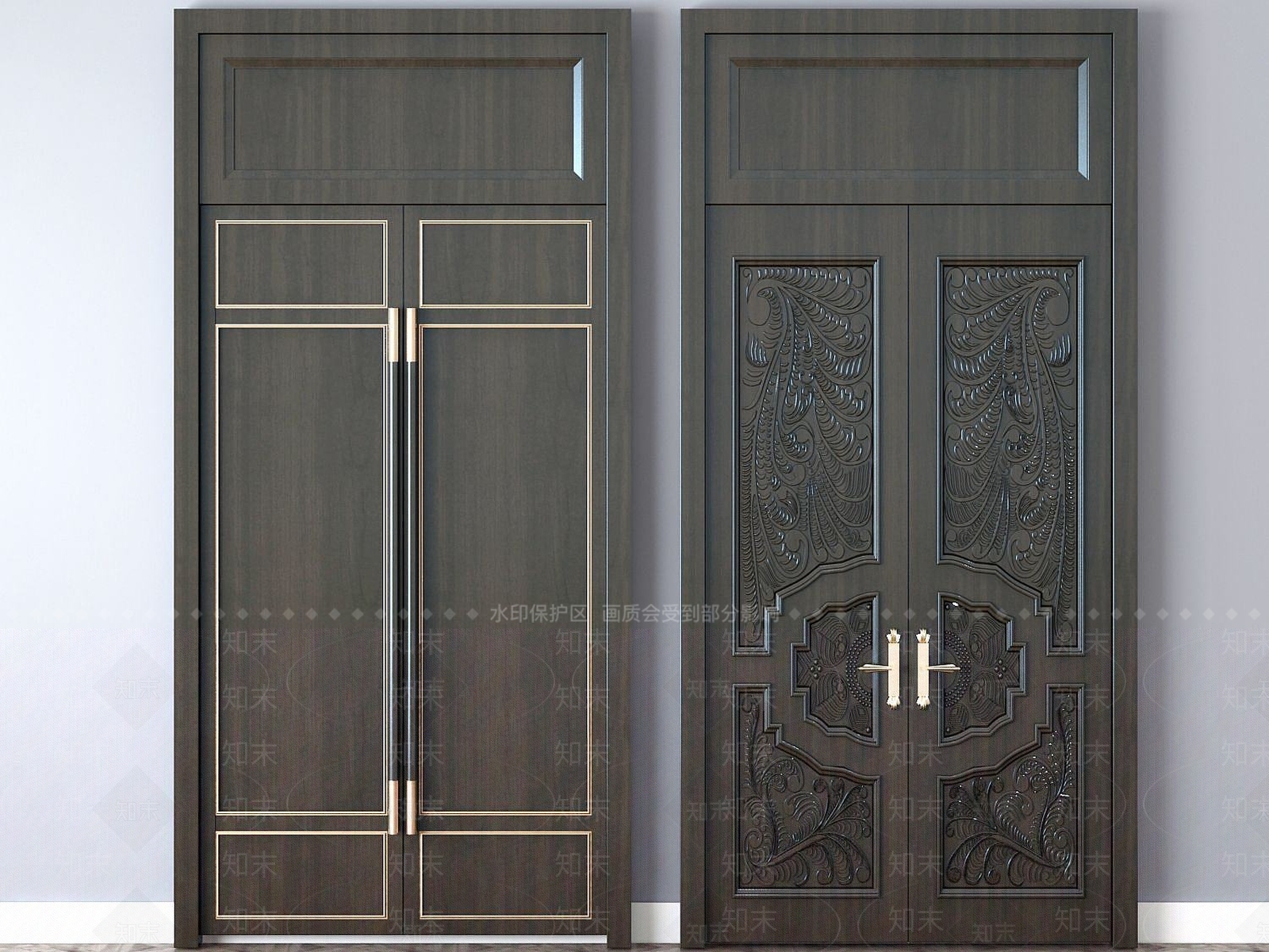 现代防盗门3D模型下载【ID:1190688276】