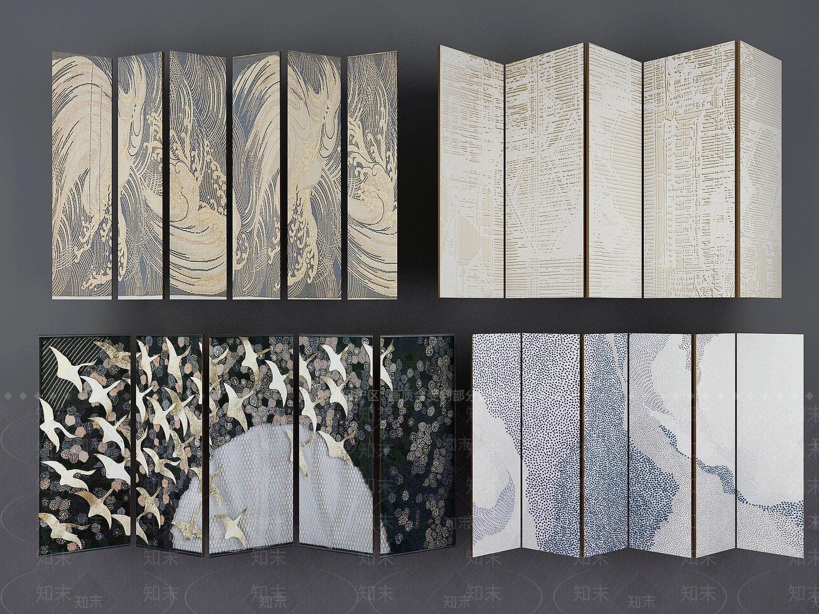 中式屏风3D模型下载【ID:1190689890】