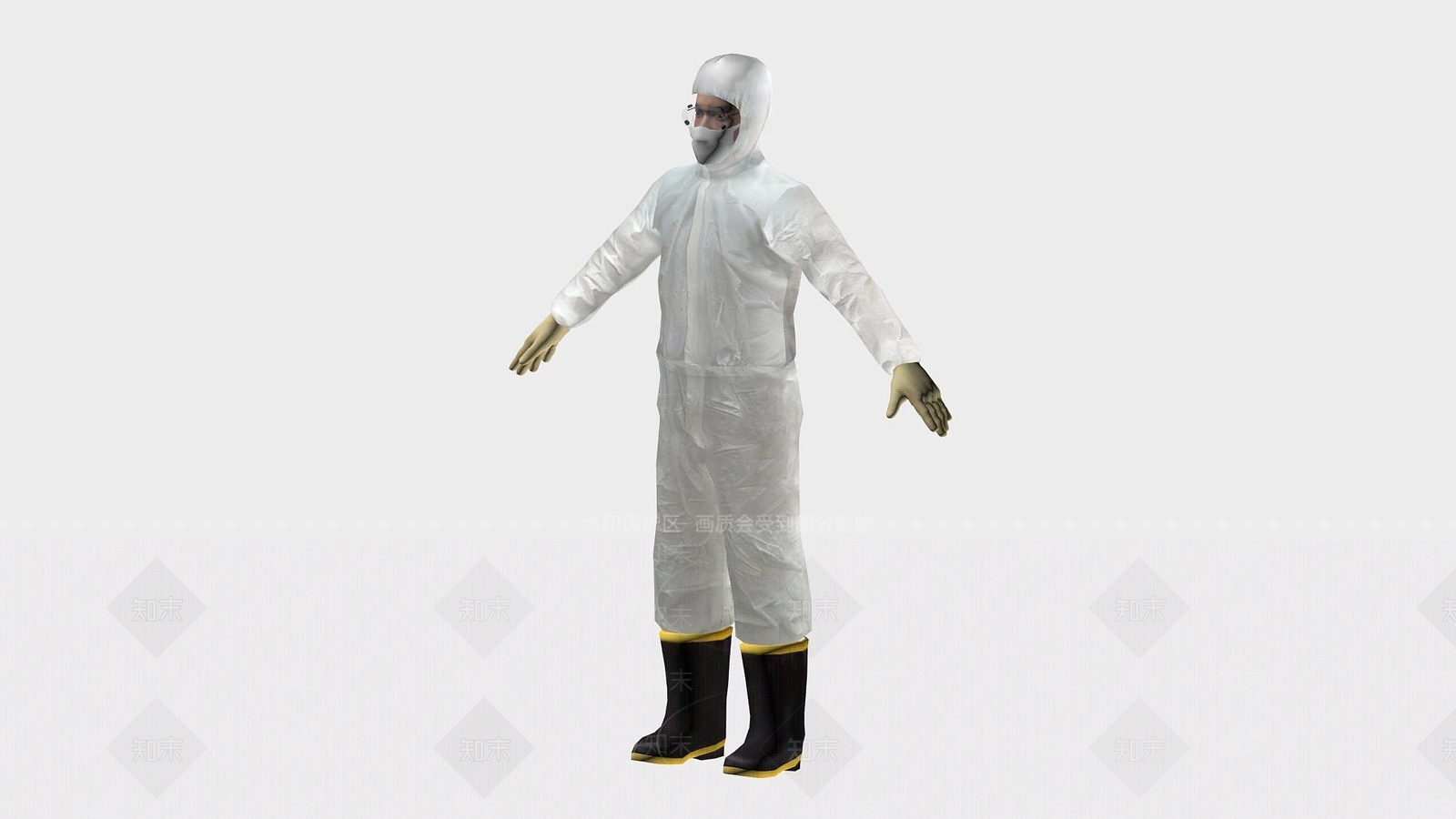 现代穿防化服科研人员3D模型下载【ID:1190834836】