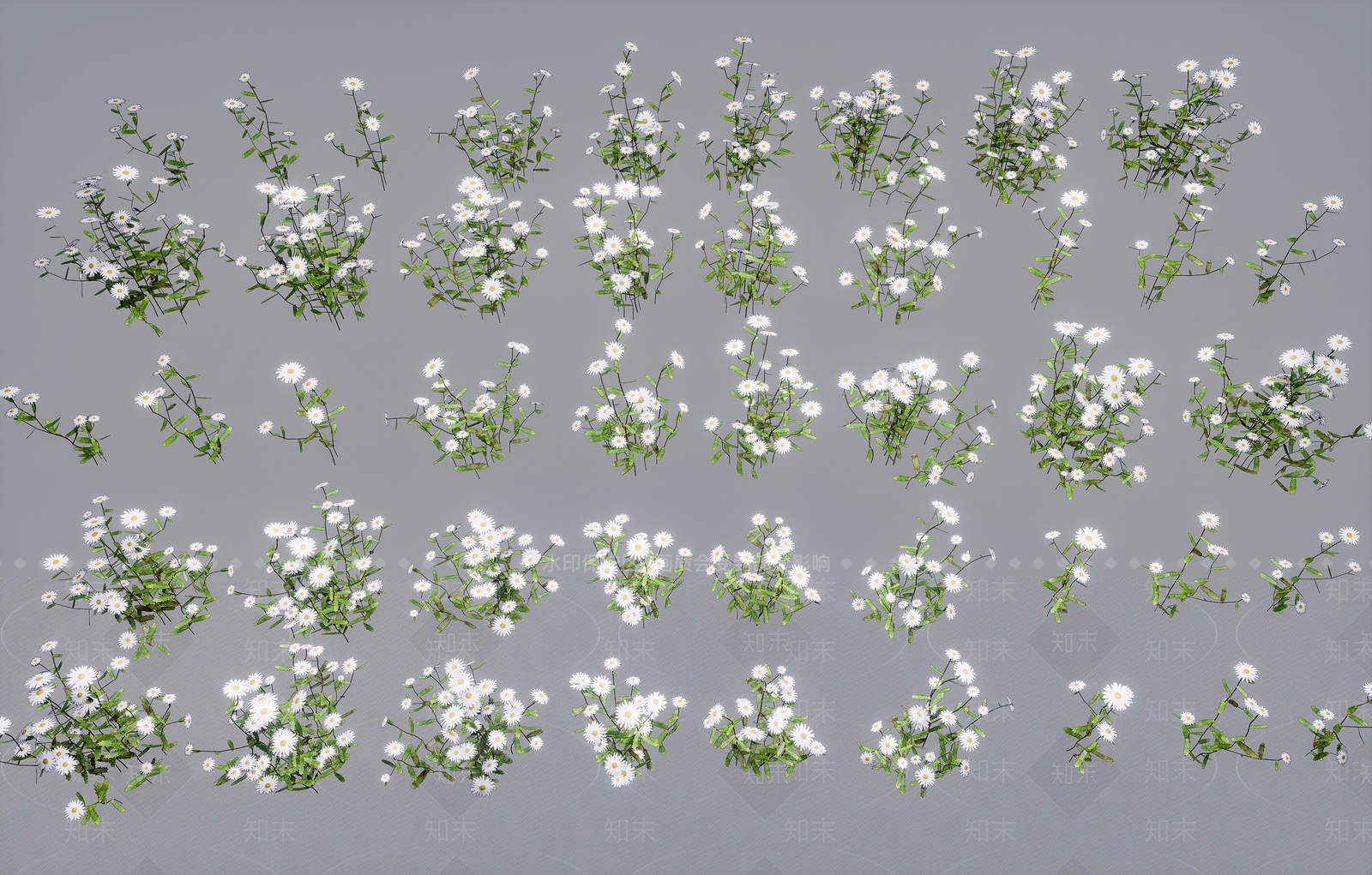 花草组合3D模型下载【ID:1190692648】