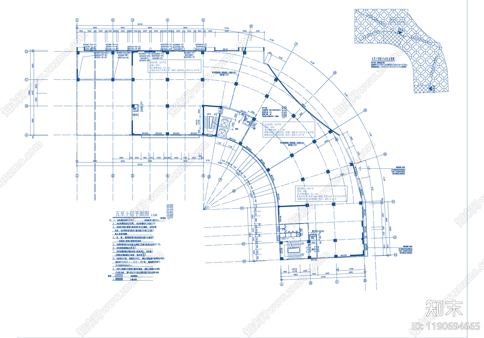 现代产业园建筑cad施工图下载【ID:1190694665】