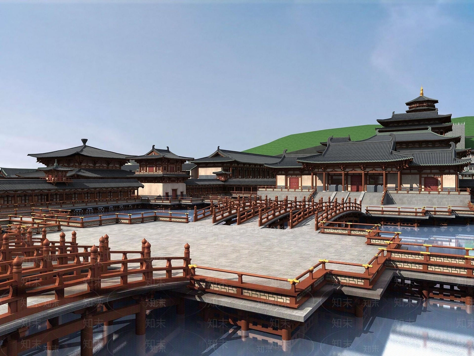 中式古建筑宫殿3D模型下载【ID:1190696097】