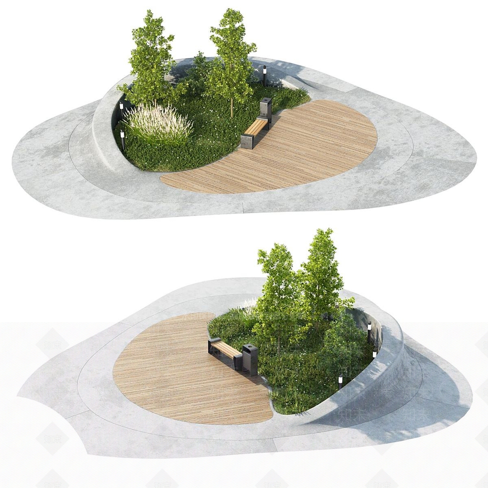 现代庭院3D模型下载【ID:1190696793】
