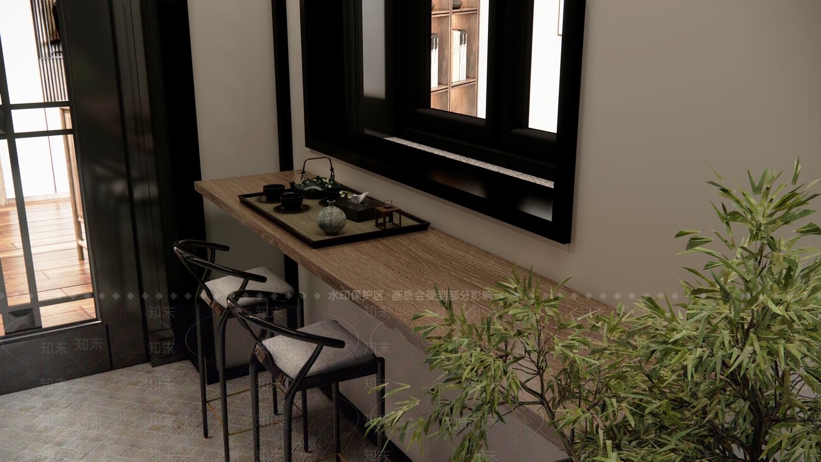 新中式中式中餐厅SU模型下载【ID:1190703364】