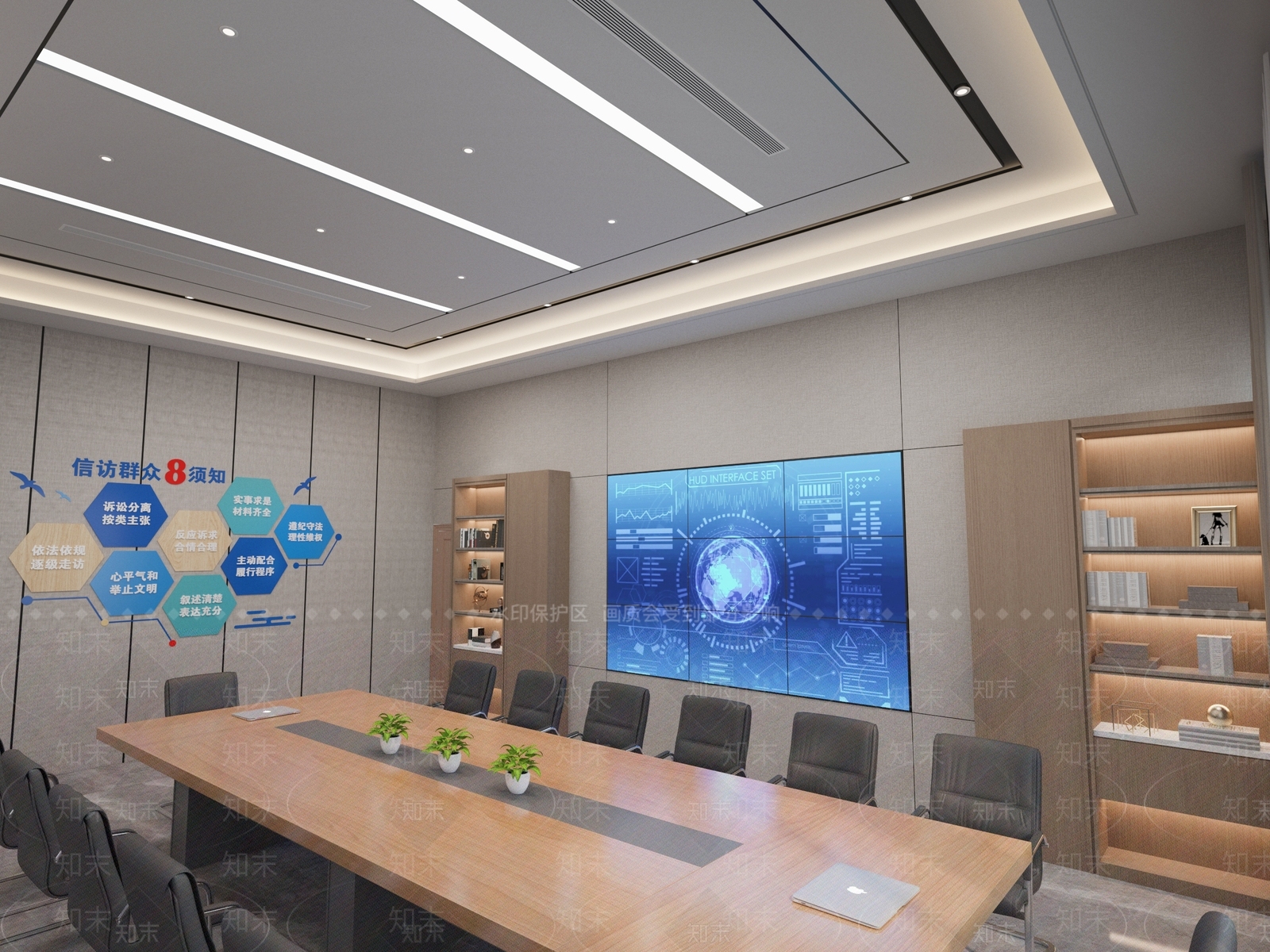 现代办公大厅3D模型下载【ID:1190705768】