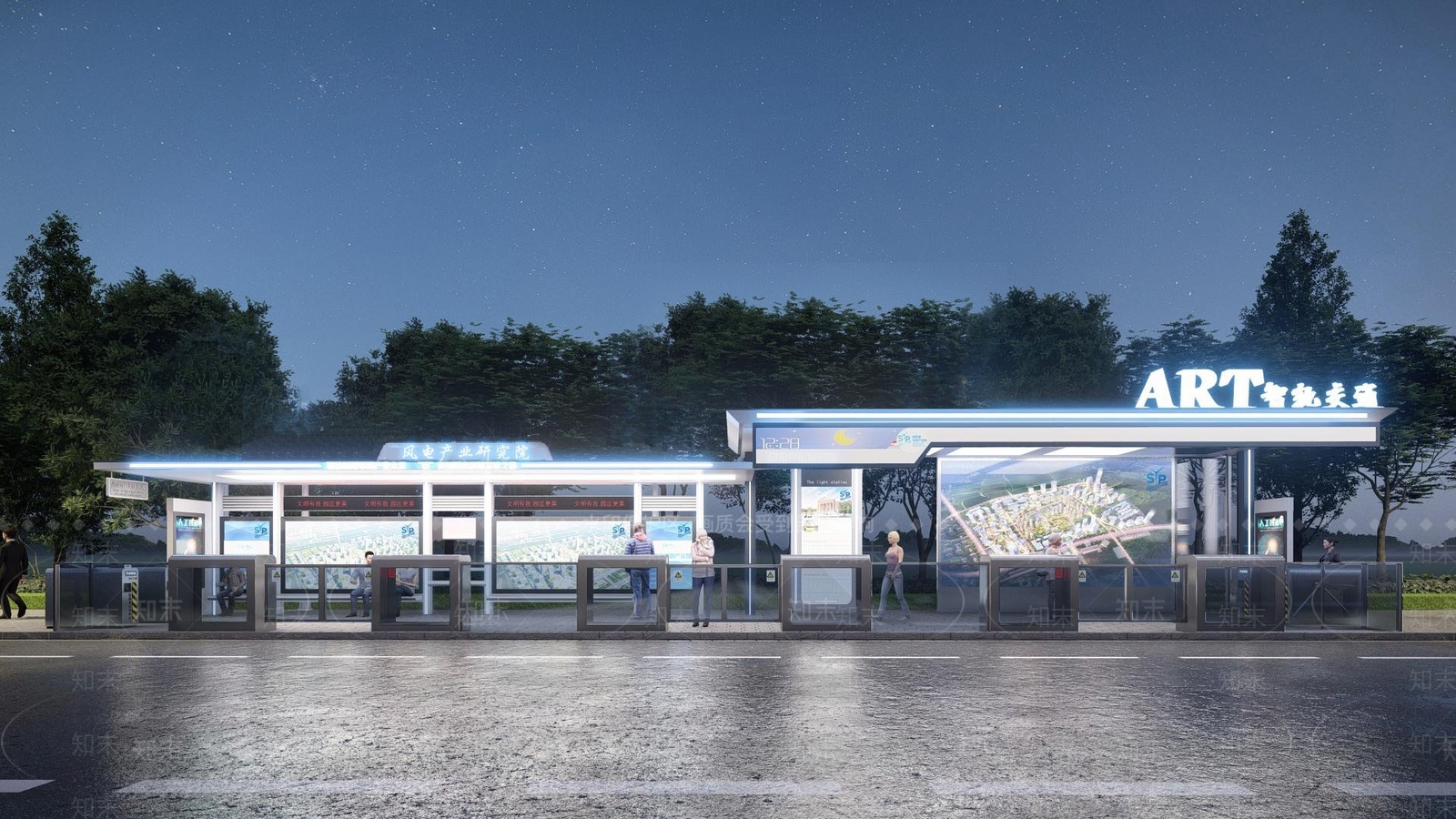 现代公交站台SU模型下载【ID:1190715006】