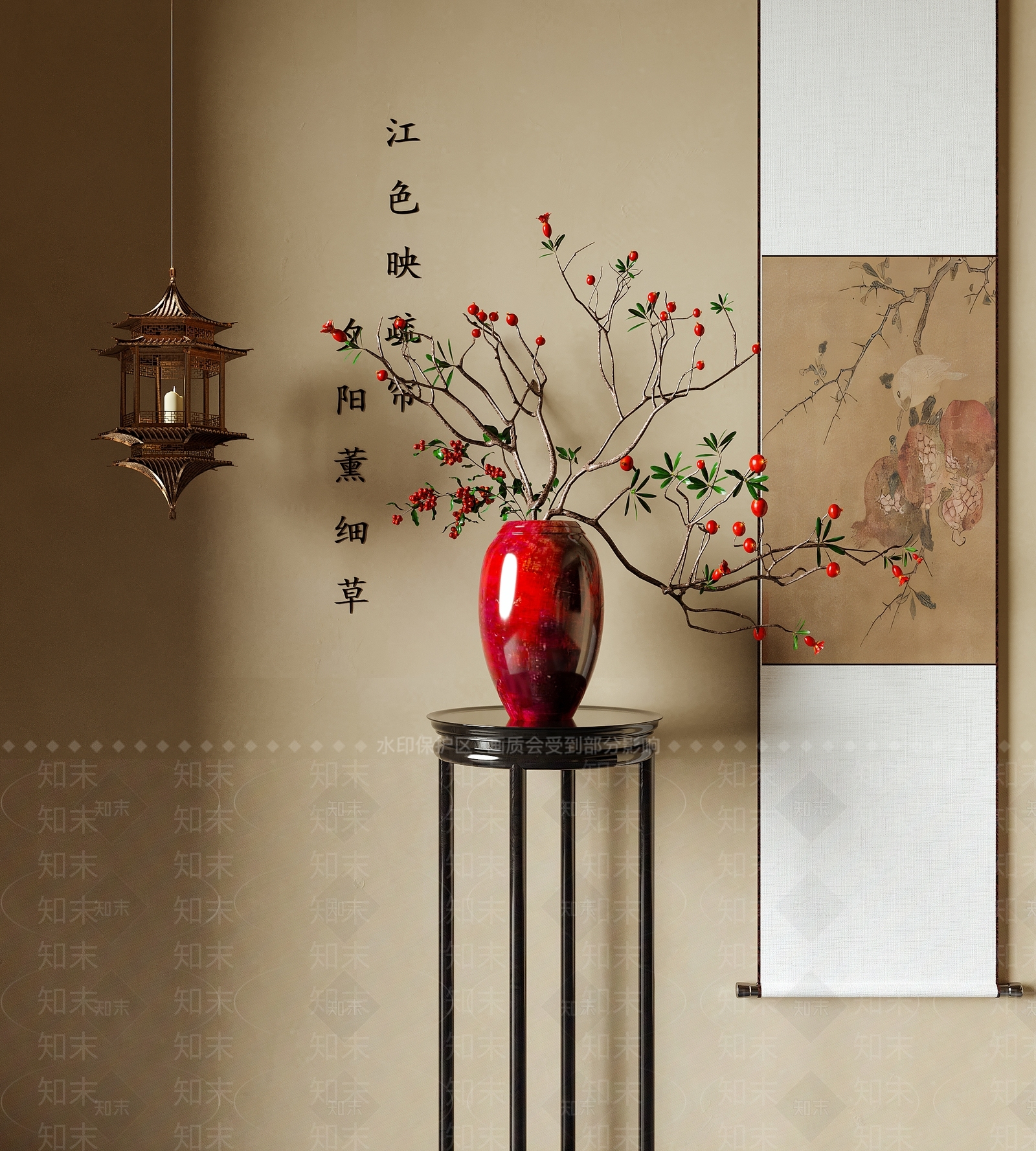 新中式中式花瓶3D模型下载【ID:1190716615】