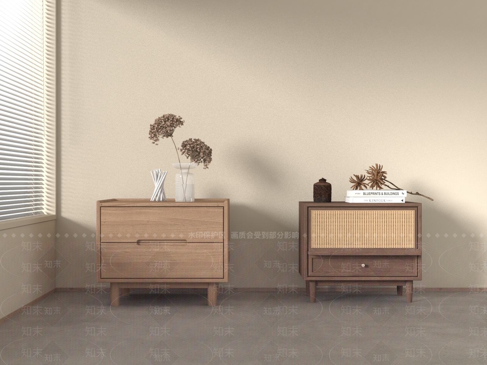 中古侘寂床头柜SU模型下载【ID:1190720303】