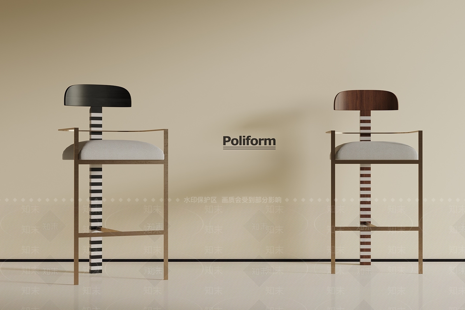 法式中古吧凳SU模型下载【ID:1190721899】