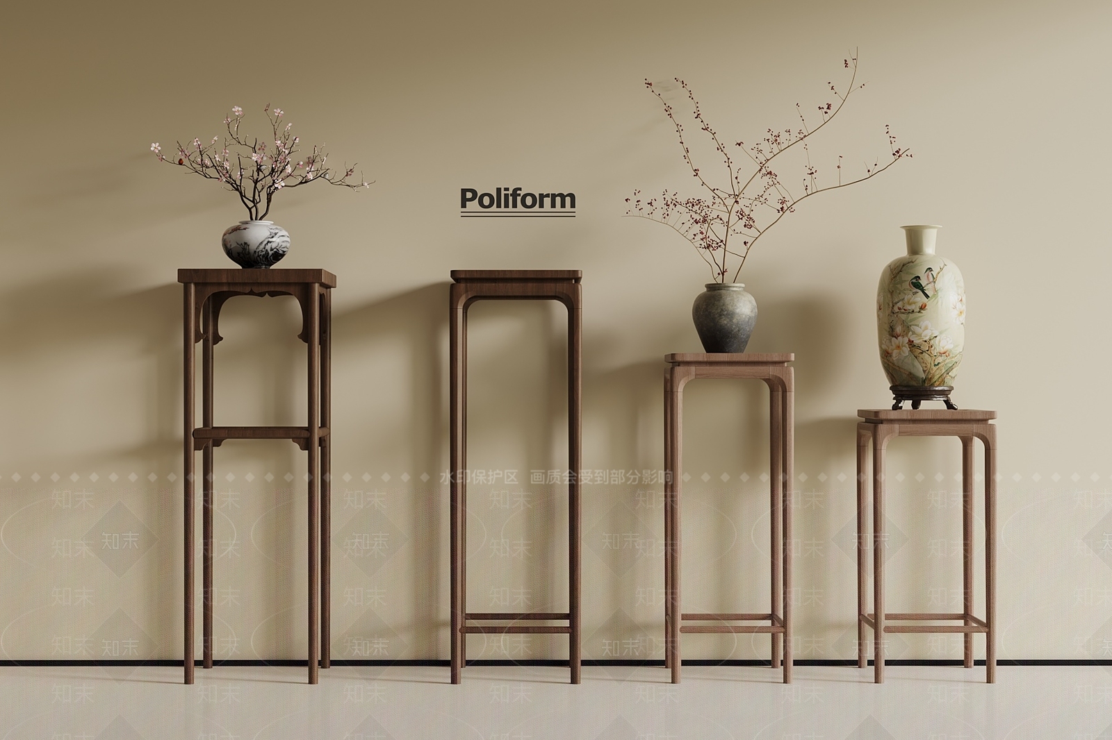 新中式花架3D模型下载【ID:1190723245】