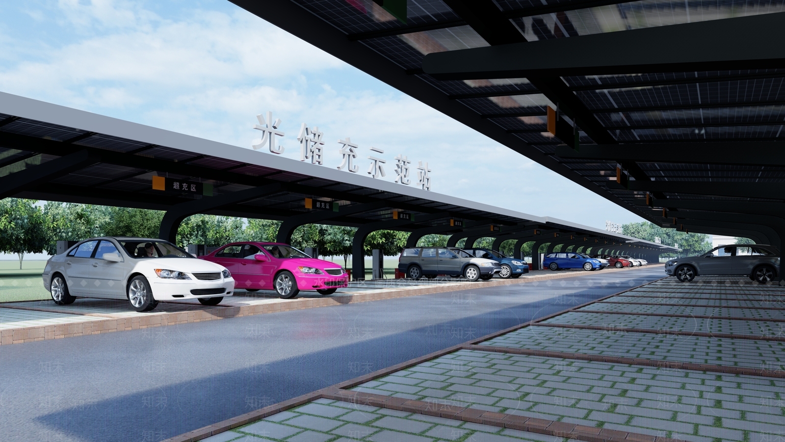 现代停车场SU模型下载【ID:1190726827】