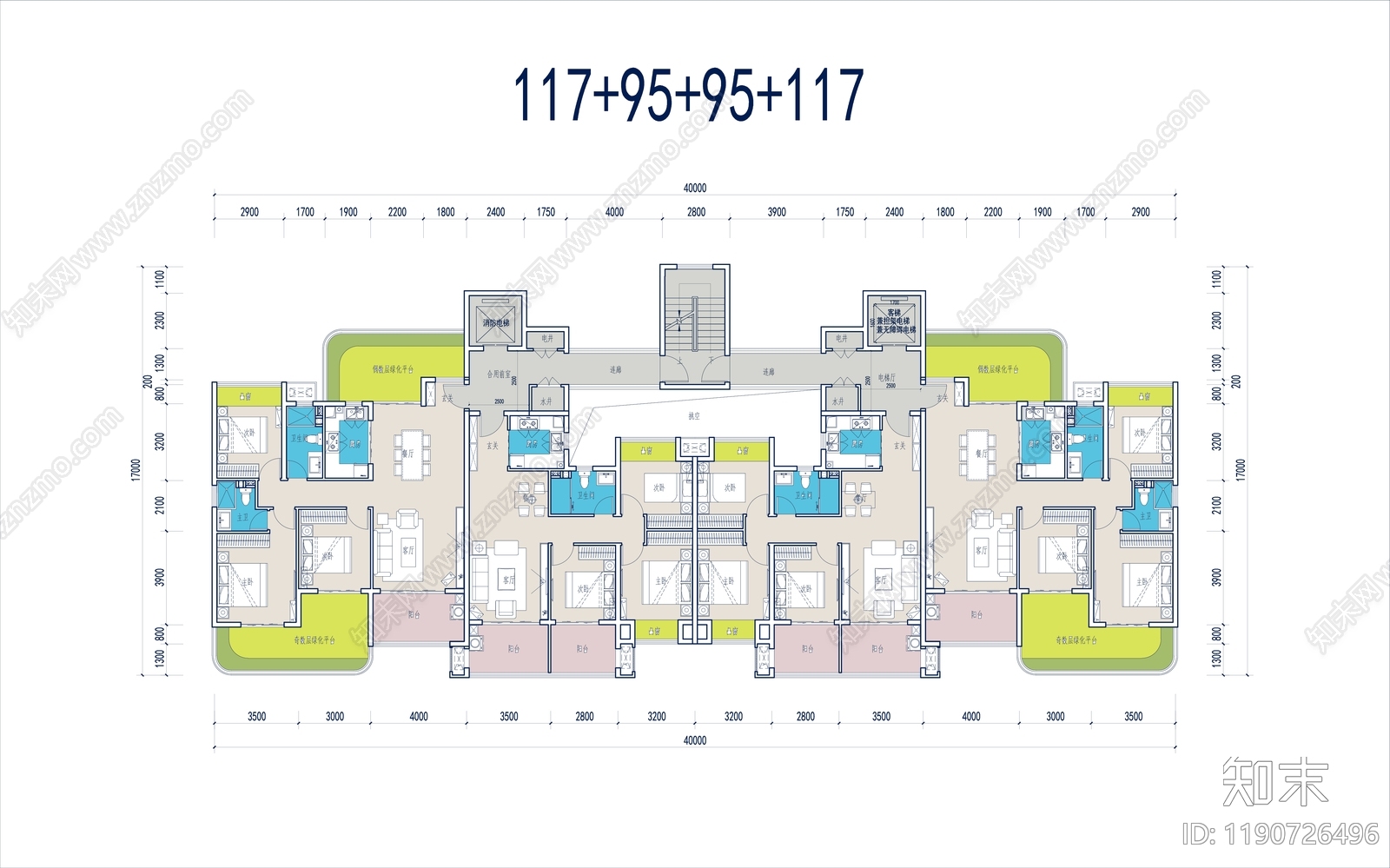 现代住宅楼建筑cad施工图下载【ID:1190726496】