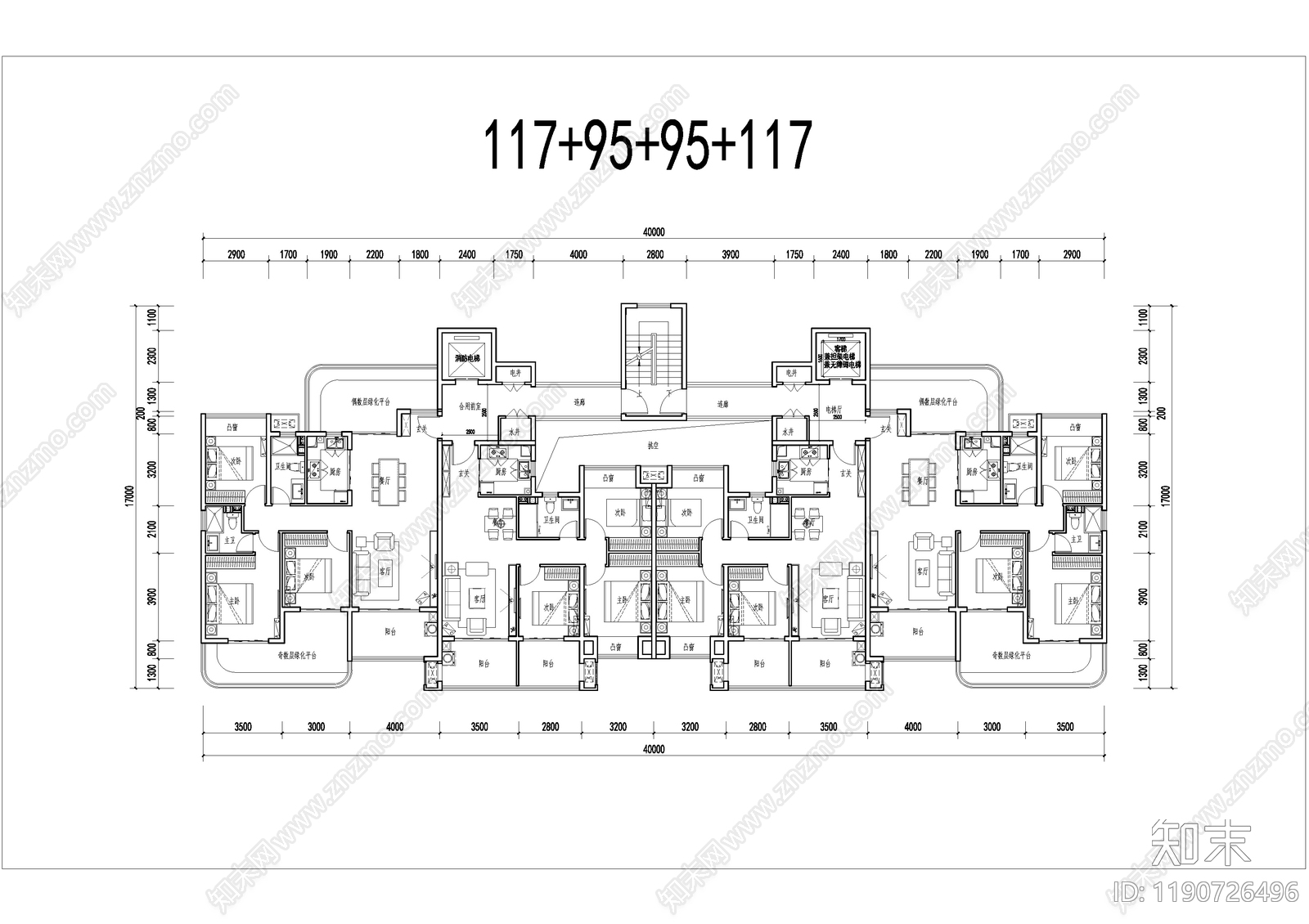 现代住宅楼建筑cad施工图下载【ID:1190726496】