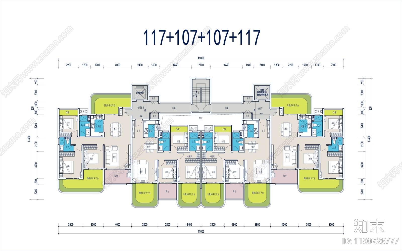 现代住宅楼建筑cad施工图下载【ID:1190726777】