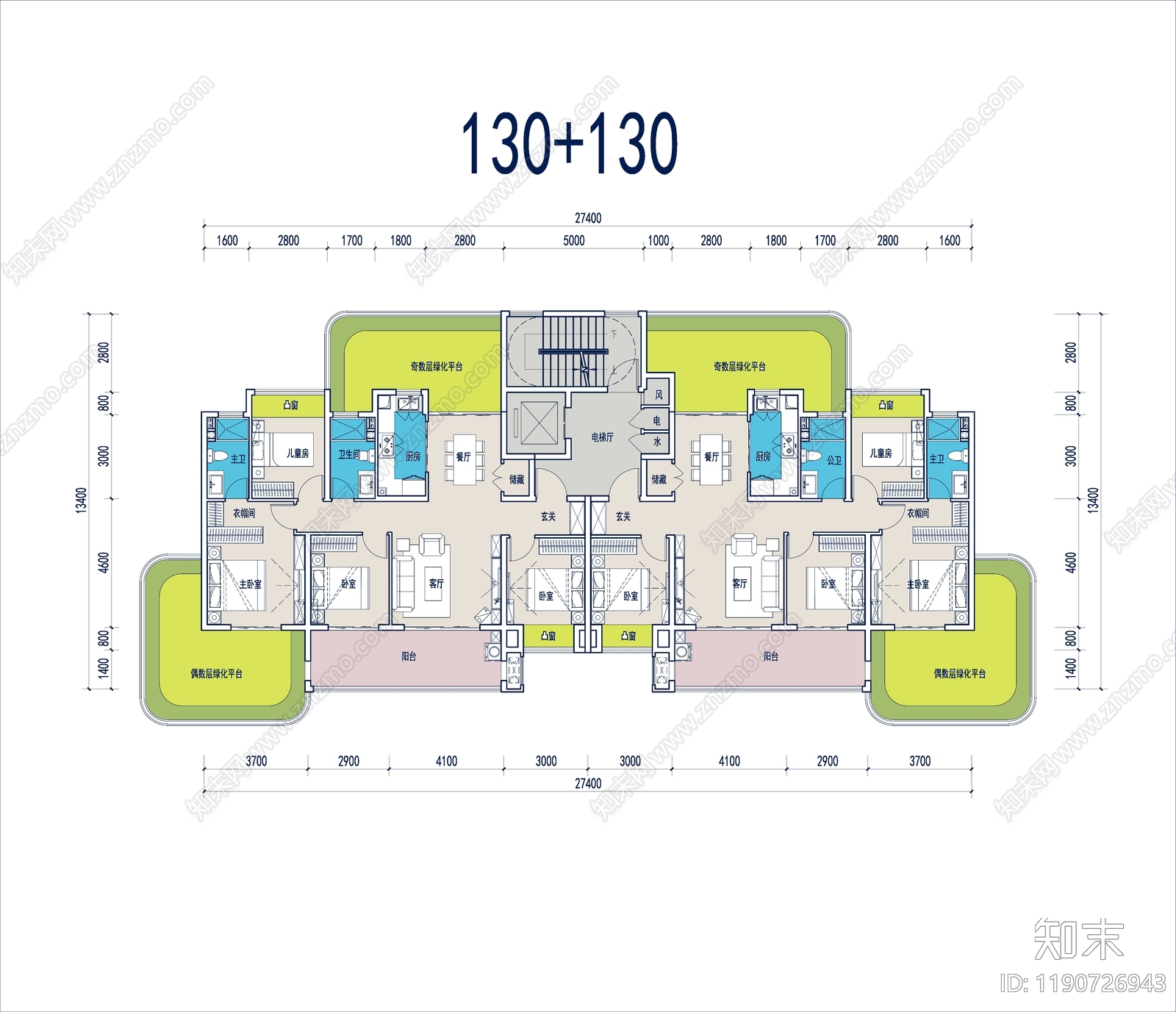 现代住宅楼建筑cad施工图下载【ID:1190726943】