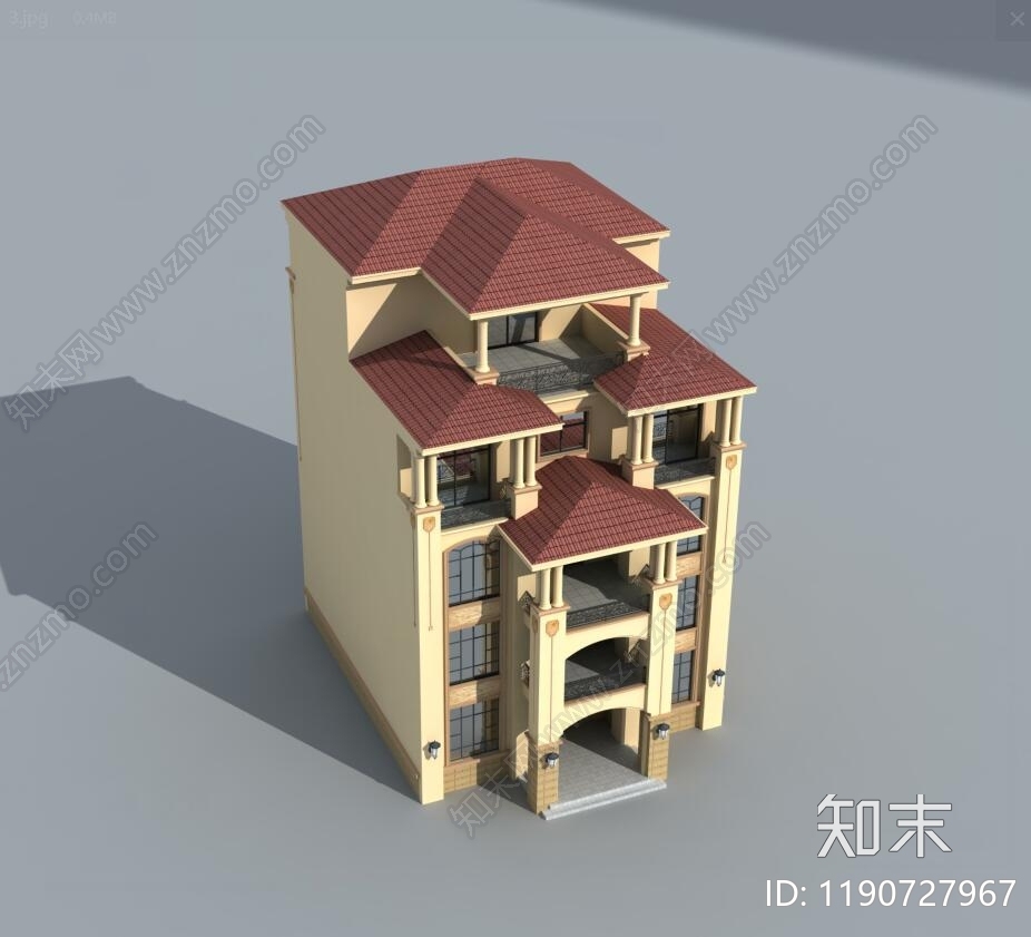 欧式别墅建筑施工图下载【ID:1190727967】