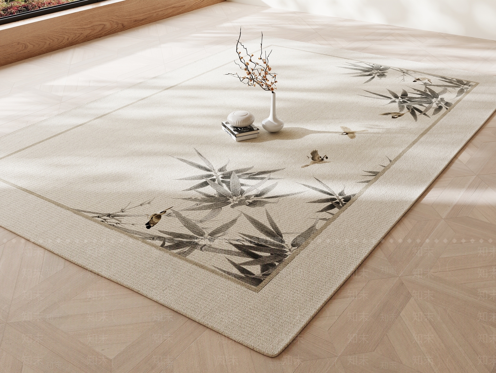 新中式中式地毯3D模型下载【ID:1190728163】