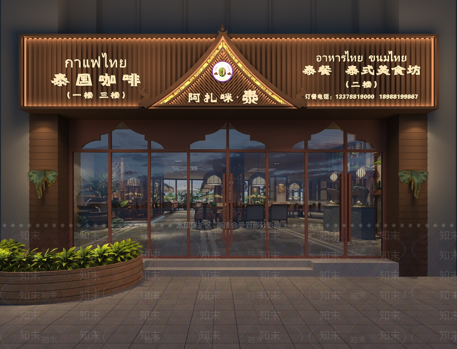 复古意式商业街3D模型下载【ID:1190728556】