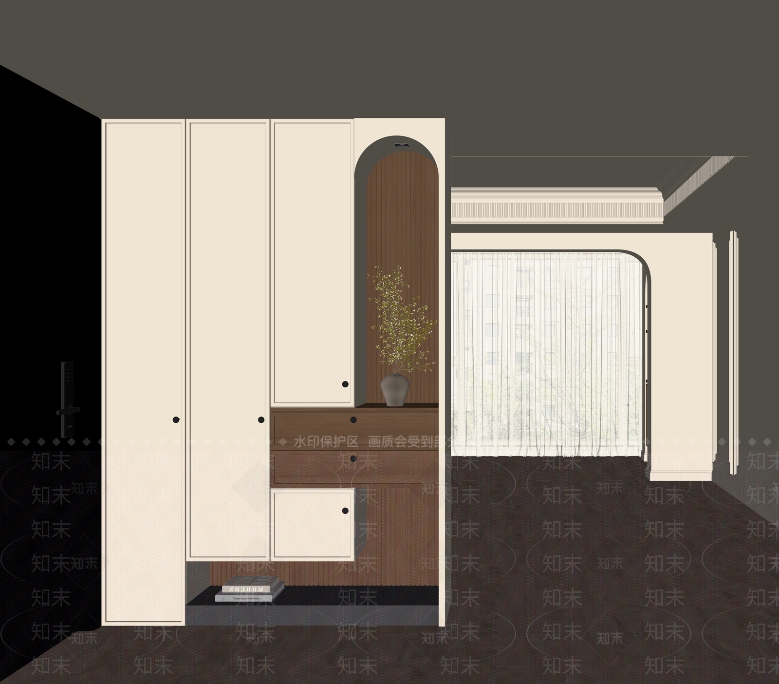 现代鞋柜SU模型下载【ID:1190731049】