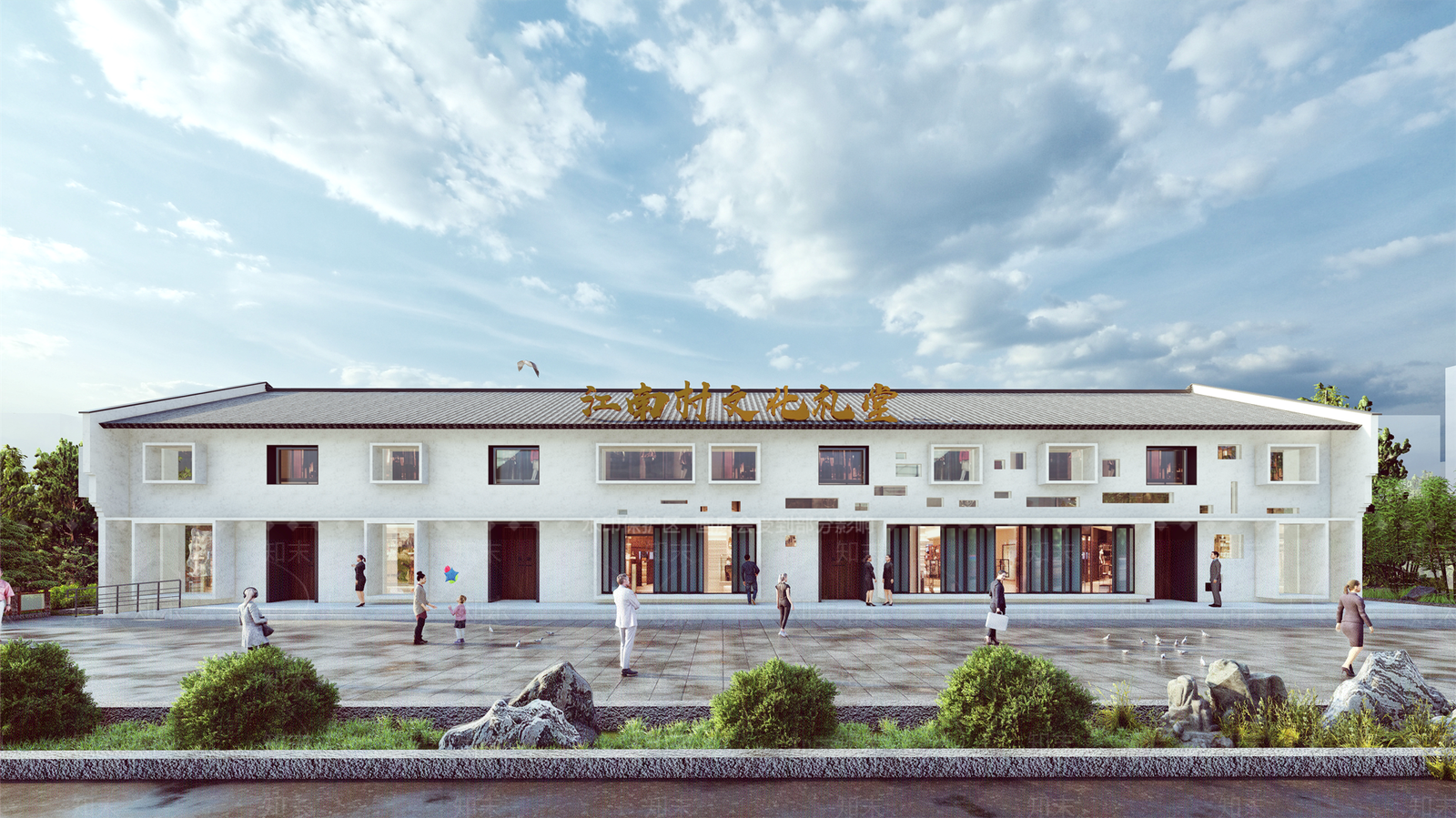 现代新中式小公建SU模型下载【ID:1190732308】