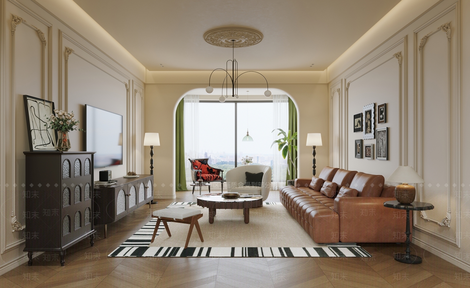 法式简欧家居客厅3D模型下载【ID:1190735222】
