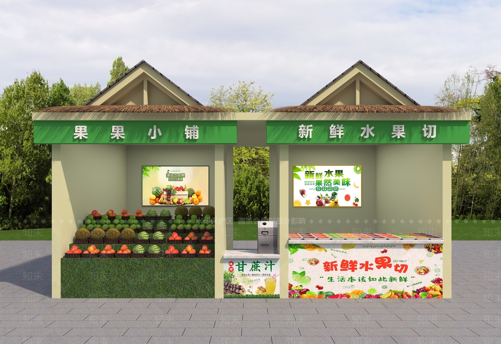 现代商业街3D模型下载【ID:1190735385】