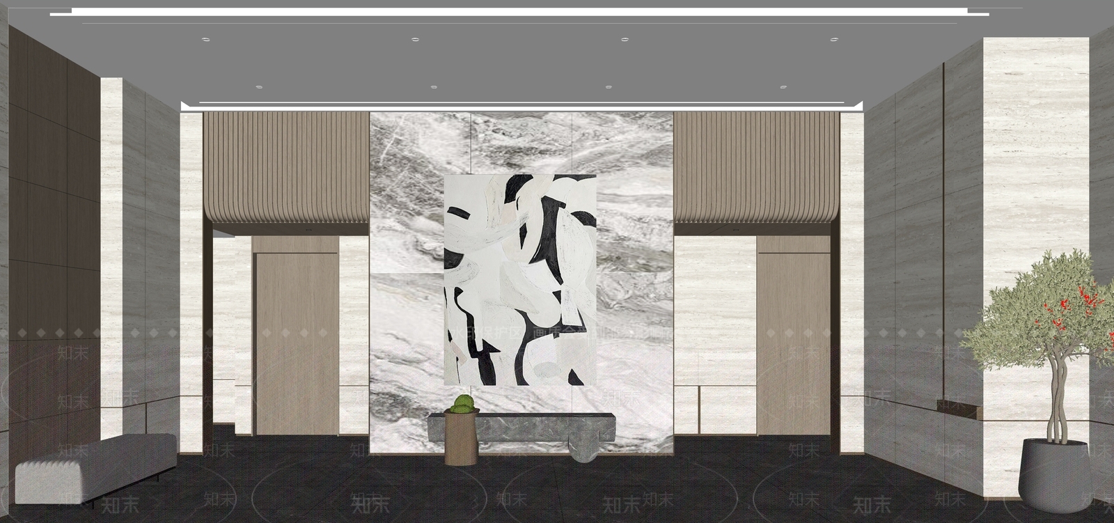 现代酒店大堂SU模型下载【ID:1190735540】
