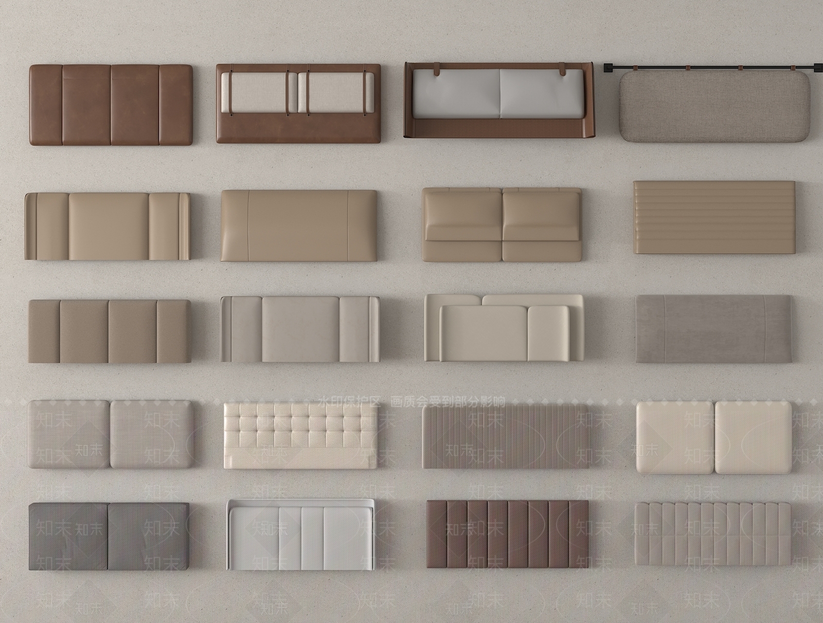 现代床品SU模型下载【ID:1191378847】