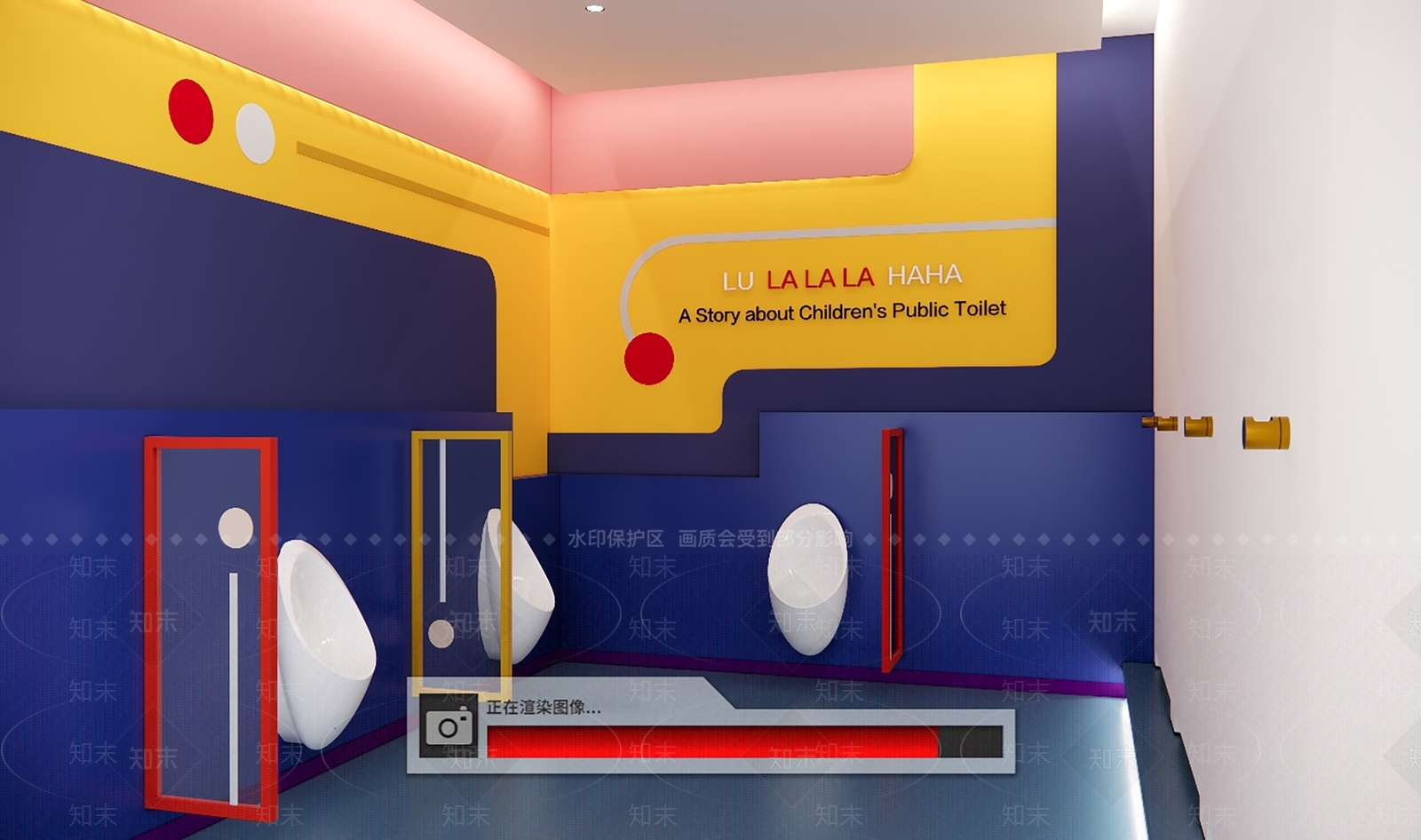奶油简约公共卫生间SU模型下载【ID:1190736565】