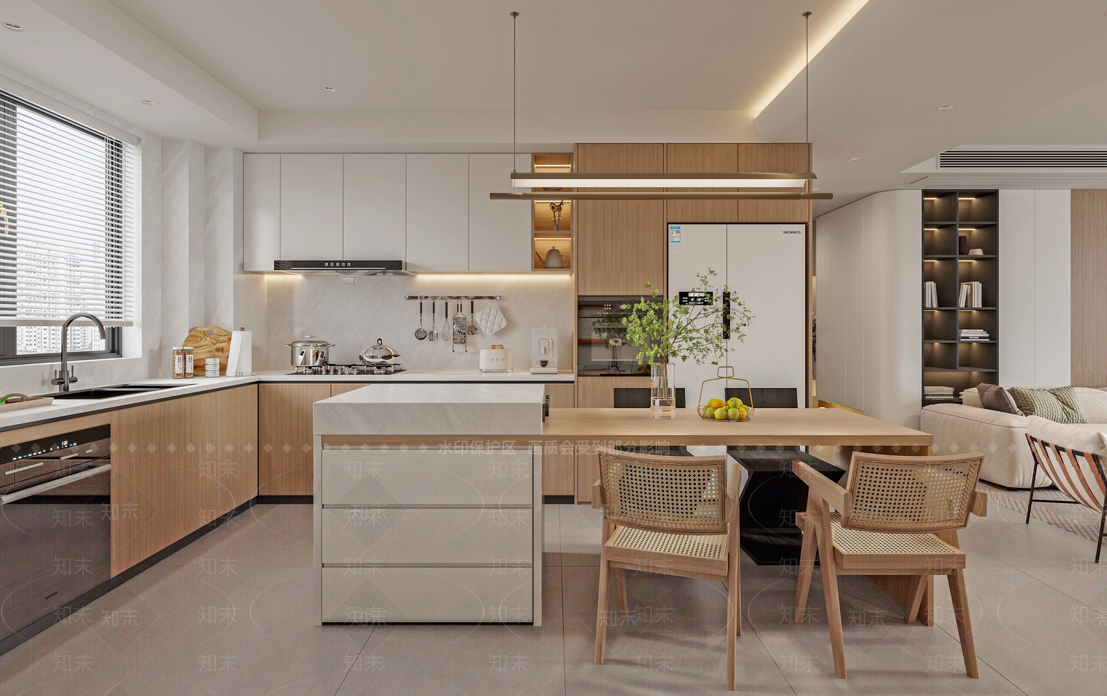 中古原木家居餐厅3D模型下载【ID:1190740137】