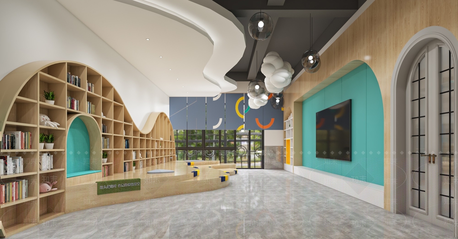 现代原木幼儿园3D模型下载【ID:1190740351】