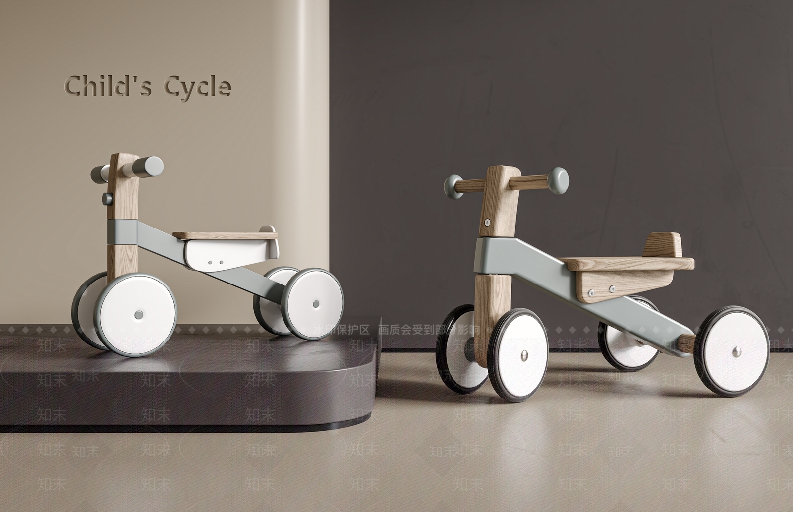 自行车3D模型渲染效果图