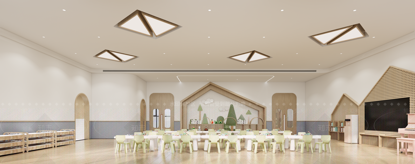 现代幼儿园内部SU模型下载【ID:1190745746】