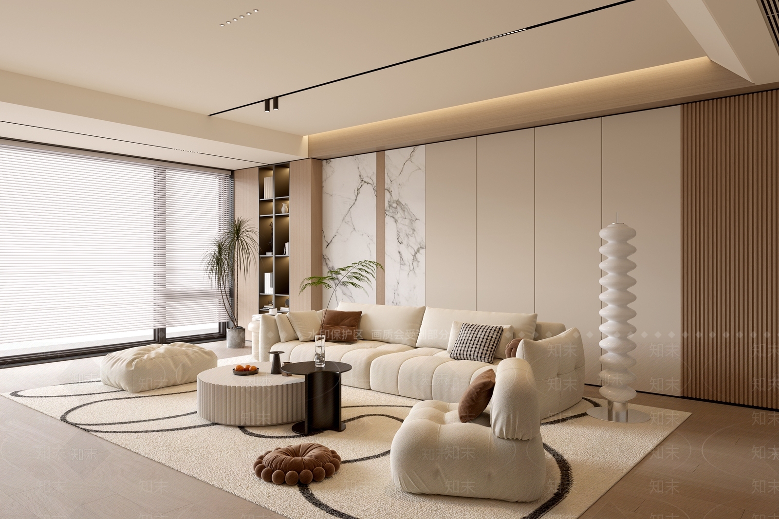 现代家居客厅SU模型下载【ID:1190747357】