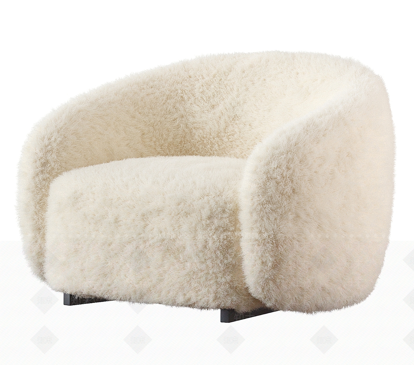 奶油简约单人沙发3D模型下载【ID:1190747624】